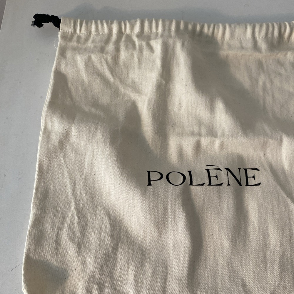 Poléne Dust Bag Cream/Ivory w/ Black Drawstring Logo COTTON Medium 14x12 EUC - Picture 4 of 7